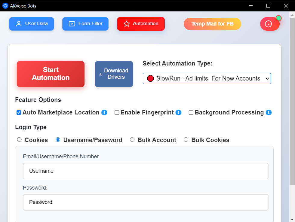 AKVerse Bot Dashboard Preview
